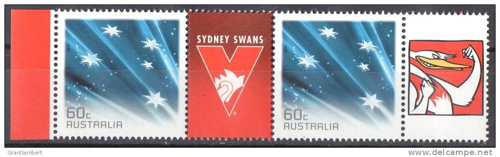 Australia 2012 AFL Footy Stamps - Sydney Swans 60c Pair MNH - Football - Ungebraucht