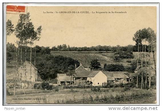 72 SAINT-GEORGES-DE-LA-COUEE * La Briqueterie De St-Fraimbault * Belle CPA Animée Cachet 1911 - Autres & Non Classés