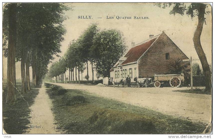 Silly :  Les Quatre Saules  (  Attelage )   Ecrit 1909 Avec Timbre  (  Regarder Scan ) - Silly