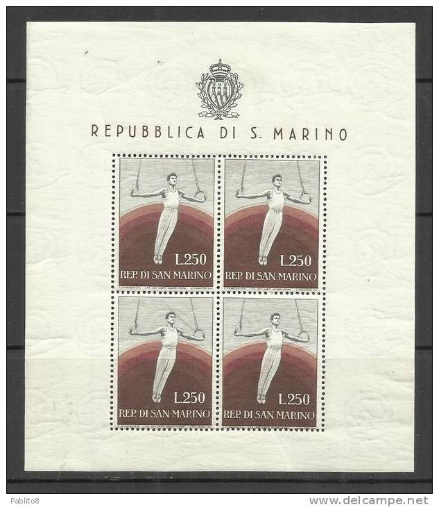 SAN MARINO 1955 GINNASTA FOGLIETTO MNH - Blocchi & Foglietti