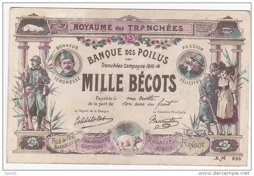 TOP****A VOIR - BANQUE DES POILUS ( Billet De Banque Factice ) - War 1914-18