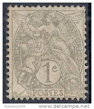 1900 FRANCIA ALLEGORIA TIPO BLANC 1 CENT SENZA GOMMA - FR475 - 1900-29 Blanc