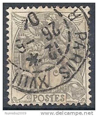 1900 FRANCIA USATO ALLEGORIA TIPO BLANC 1 CENT - FR475 - 1900-29 Blanc