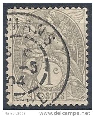 1900 FRANCIA USATO ALLEGORIA TIPO BLANC 1 CENT - FR475-2 - 1900-29 Blanc