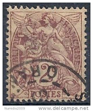 1900 FRANCIA USATO ALLEGORIA TIPO BLANC 2 CENT - FR476-4 - 1900-29 Blanc