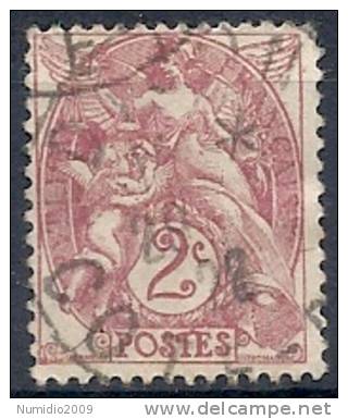 1900 FRANCIA USATO ALLEGORIA TIPO BLANC 2 CENT - FR476-9 - 1900-29 Blanc