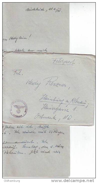 903a: Feldpost Eines österreichischen Matrosen In Die Ostmark, Buxtehude 28.2.41 - Covers & Documents