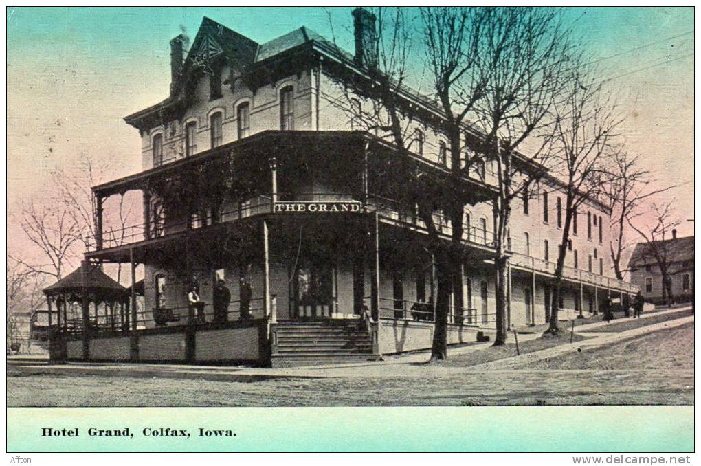 Colfax Iowa Grand Hotel 1905 Postcard - Other & Unclassified