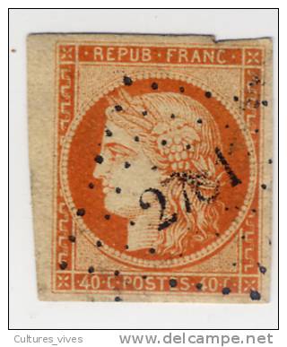 II° République 1849-1850 N° 5 40c. Orange Oblitéré - Autres & Non Classés