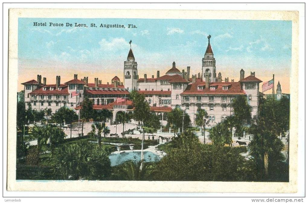 USA, Hotel Ponce De Leon, St. Augustine, Florida, Early 1900s Unused Postcard [11541] - St Augustine