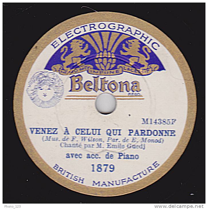 78 Tours - Beltona 1879 - Emile GUEDJ - J'AI SUIVI JESUS - VENEZ A CELUI QUI PARDONNE - 78 T - Grammofoonplaten