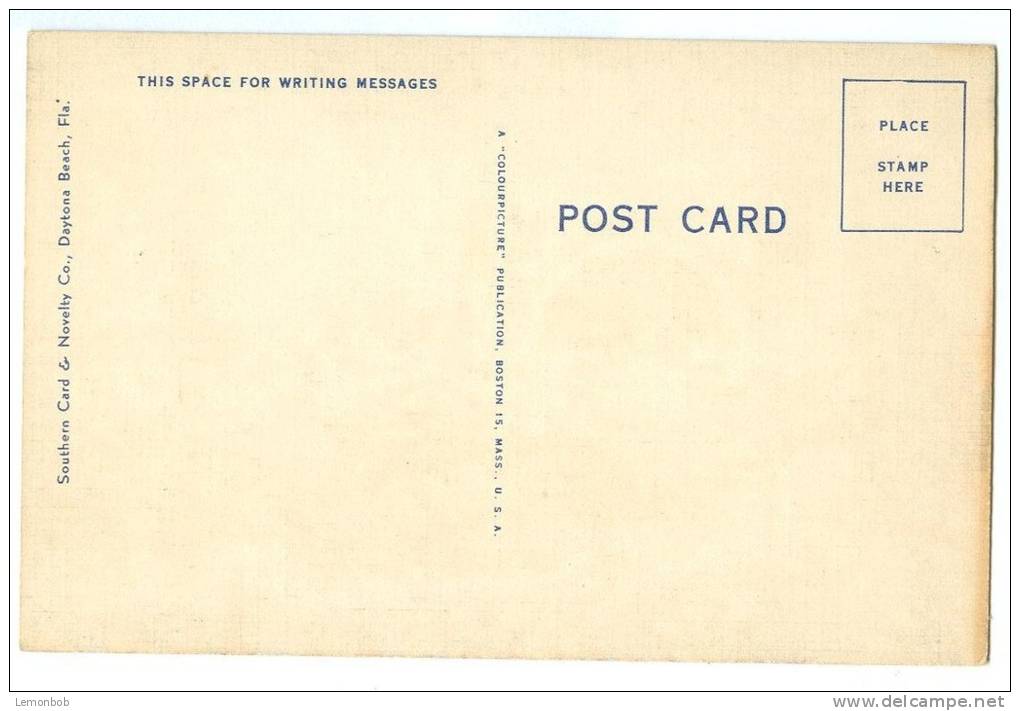 USA, Band Shell, Ocean Front Park, Daytona Beach, Florida, Unused Linen Postcard [11552] - Daytona