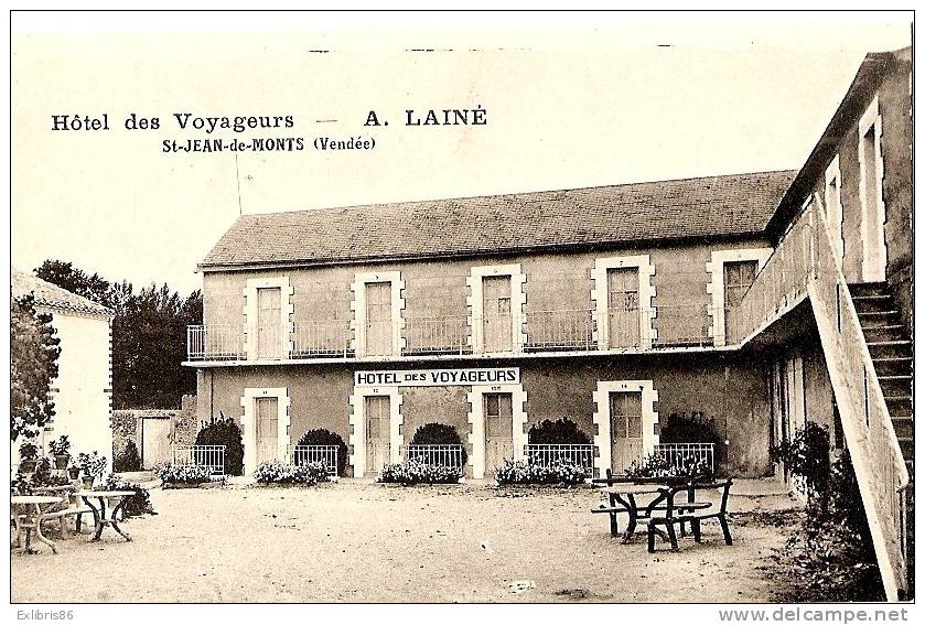 85 Saint-Jean-de-Monts Hôtel Des Voyageurs A. Lainé, CP Ancienne - Autres & Non Classés