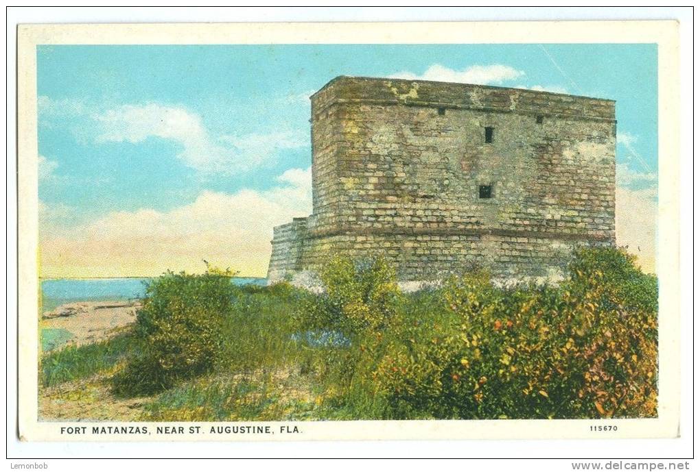 USA, Fort Matanzas, Near St. Augustine, Florida, 1910s-1920s Unused Postcard [11556] - St Augustine