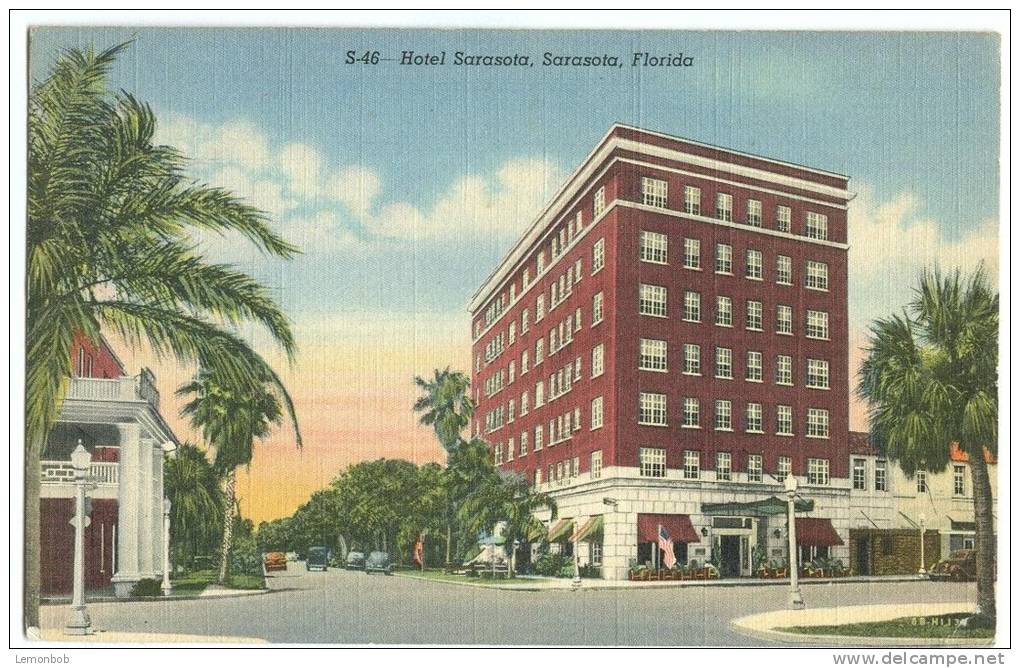 USA, Hotel Sarasota, Florida, 1948 Used Linen Postcard [11562] - Sarasota