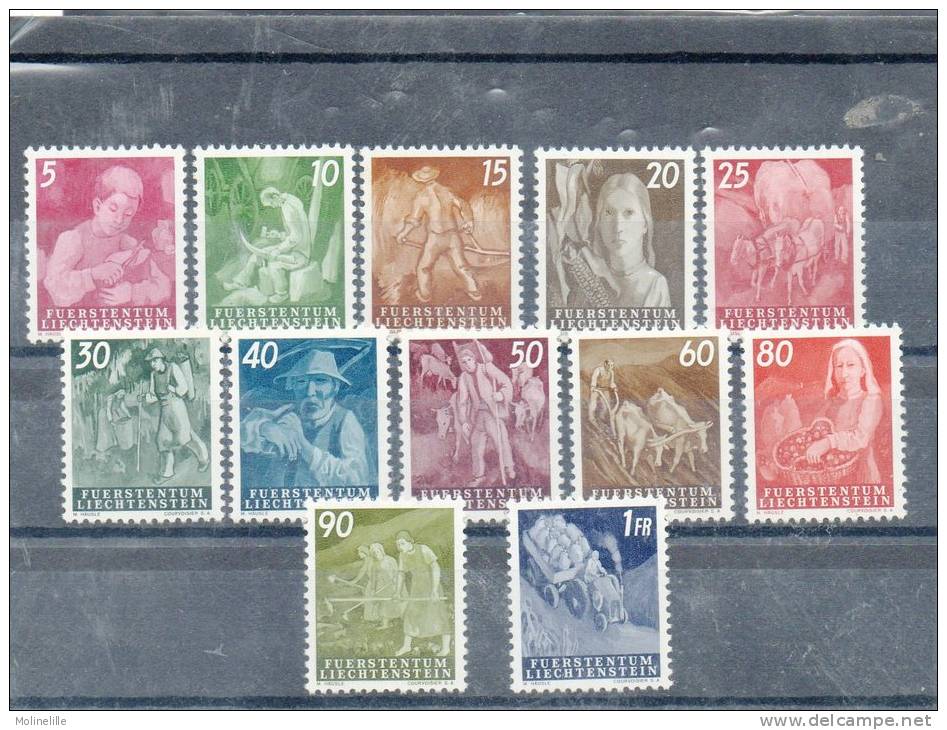 LOT N° 429 - LIECHTENSTEIN N°251/262** - TRAVAUX AGRICOLES - Cote 170 € - Neufs