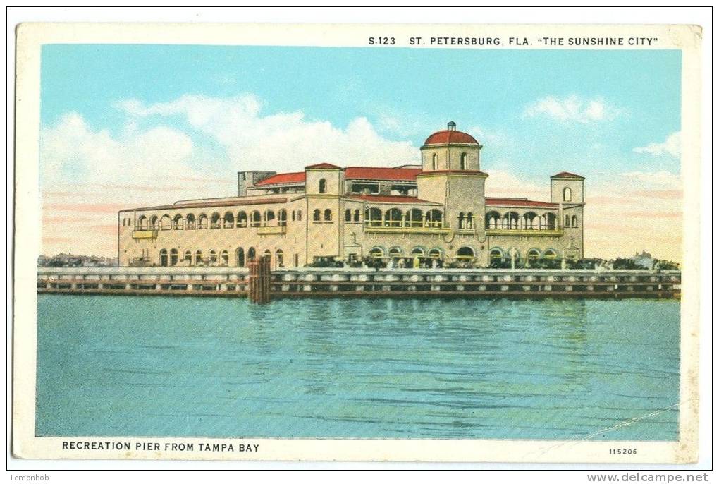 USA, Recreation Pier From Tampa Bay, St. Petersburg, Florida, Unused Postcard [11568] - Tampa