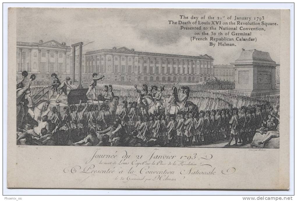 The Death Of Louis XVI, France, Art Postcard - Personnages Historiques