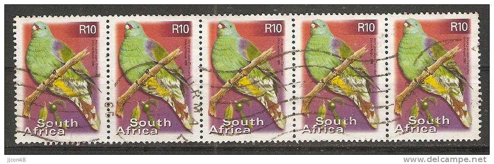 South Africa  2000-  Flora + Fauna; Birds  (o) Strip X5 - Usados