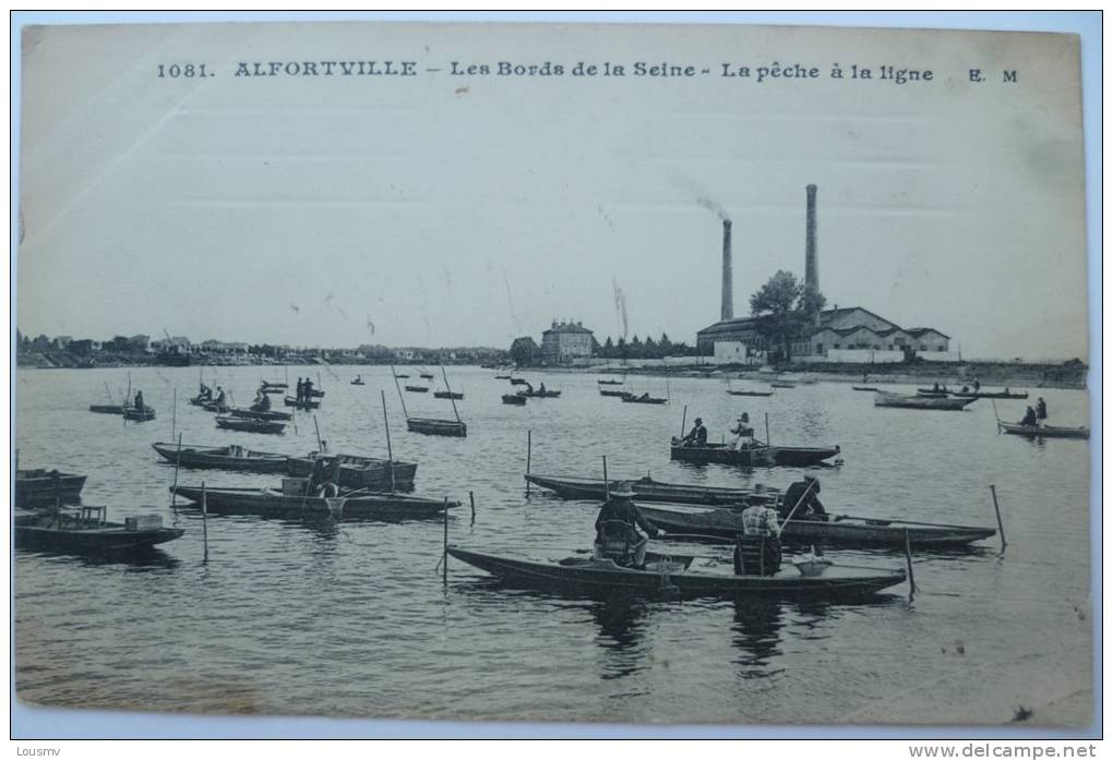94 : Alfortville : Les Bords De La Seine - La Pêche à La Ligne - Animée - Barques - Pêcheurs - Alfortville