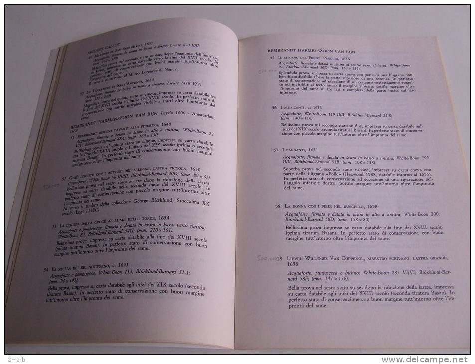 Lib099 Catalogo Arte Antica Incisioni Maestri Stampe Originali Rembrandt Waterloo Piranesi Litografia Artisti Arts - Kunst, Antiek