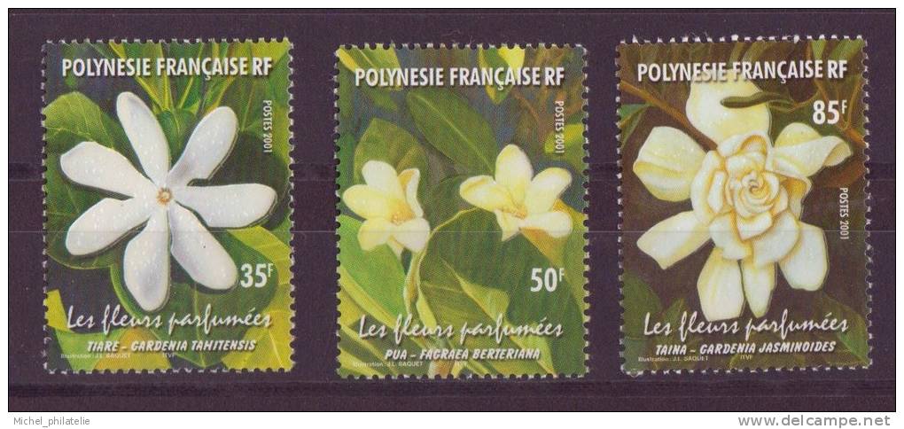 Polynésie   N° 652 à 654**  Neuf Sans Charnière  Fleurs Parfumees - Neufs