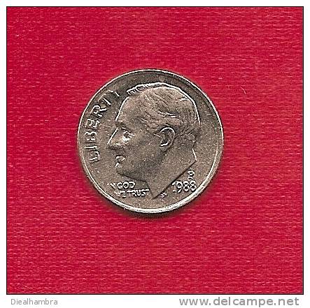 UNITED STATES ESTADOS UNIDOS 1 DIME 1988 / USED / P - 1946-...: Roosevelt