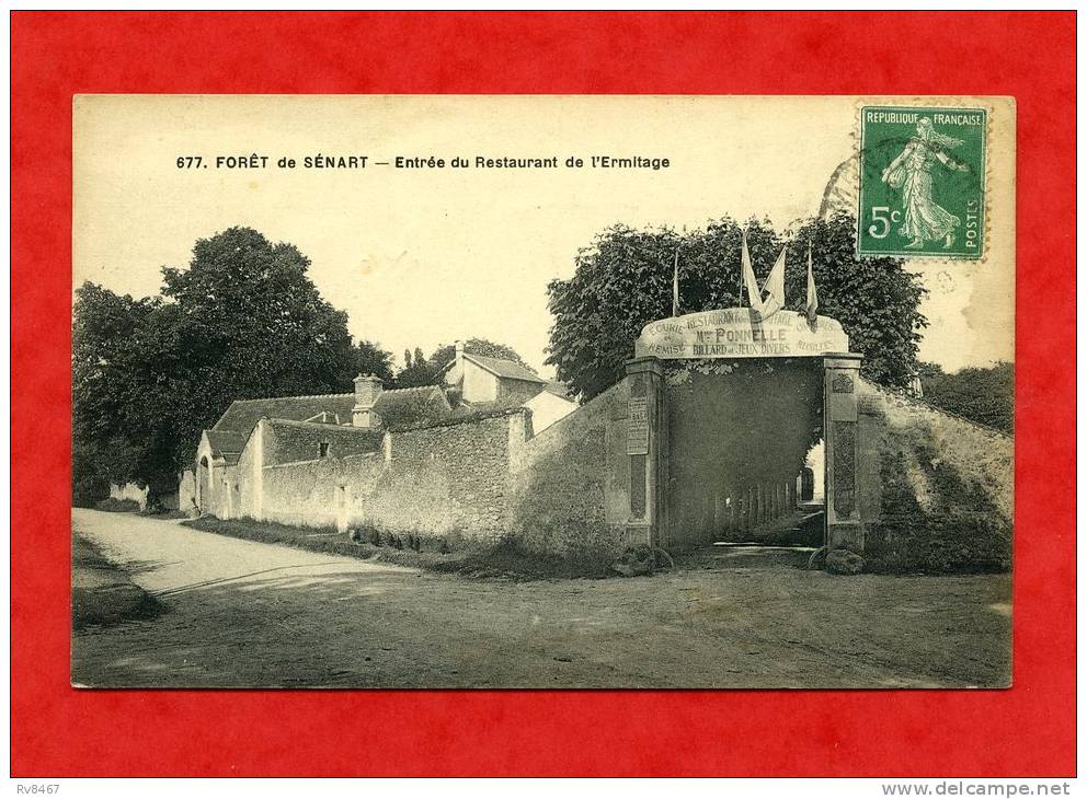 *Forêt De SENART-Entrée Du Restaurant De L´Ermitage(Drapeaux+Insrciptions:Ecurie/Remise,Mme PONNELLE+Billard Et Jeux...) - Sénart