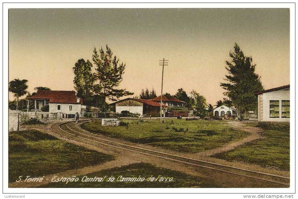 SÃO TOMÉ E PRÍNCIPE -ESTAÇÃO DOS CAMINHOS DE FERRO  Carte Postale - Sao Tome Et Principe