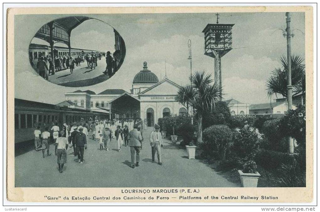 ÁFRICA - MOÇAMBIQUE - LOURENÇO MARQUES - ESTAÇÃO DOS CAMINHOS DE FERRO -Gare Da Estação Central  Carte Postale - Mozambique