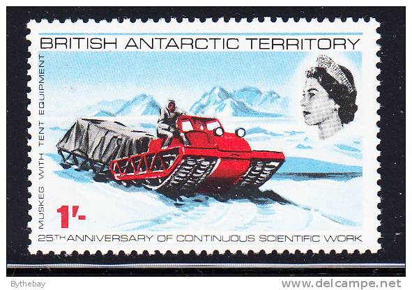 British Antarctic Territory MNH Scott #22 1sh Muskeg Tractor Pulling Tent And Equipment - Neufs