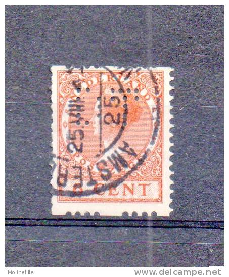 LOT 433 - PAYS BAS N° 139 B Oblitéré - TIMBRE DE ROULEAU WILHELMINE Perforé D.T Cote 135 € - Used Stamps