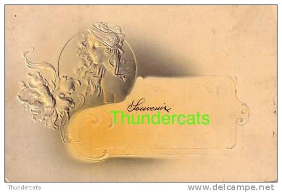 CPA EN RELIEF GAUFREE FEMME ART NOUVEAU ** EMBOSSED CARD ART NOUVEAU LADY MUCHA STYLE - Avant 1900