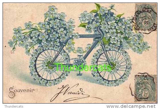 CPA EN RELIEF GAUFREE VELO BICYCLETTE  ** EMBOSSED CARD BIKE VELOBIKE - Autres & Non Classés