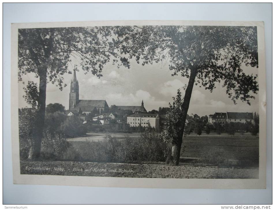 (1/2/91) AK Eggenfelden "Blick Auf Kirche Und Schule" Von 1938 - Eggenfelden