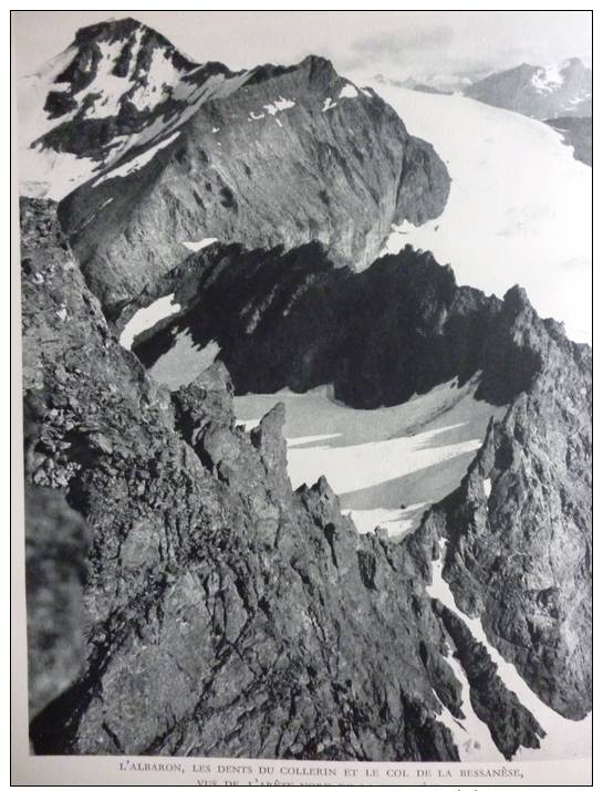 Savoie , L'Albaron , Les Dents Du Collerin Et Le Col De La Bessanése , Héliogravure De 1954 - Documents Historiques