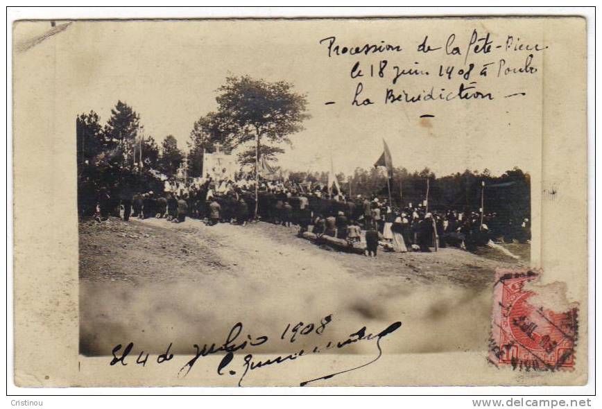 ESPAGNE POULO Procession De La Fête Dieu 18 Juin 1908 La Bénédiction (carte Photo Animé) - Autres & Non Classés