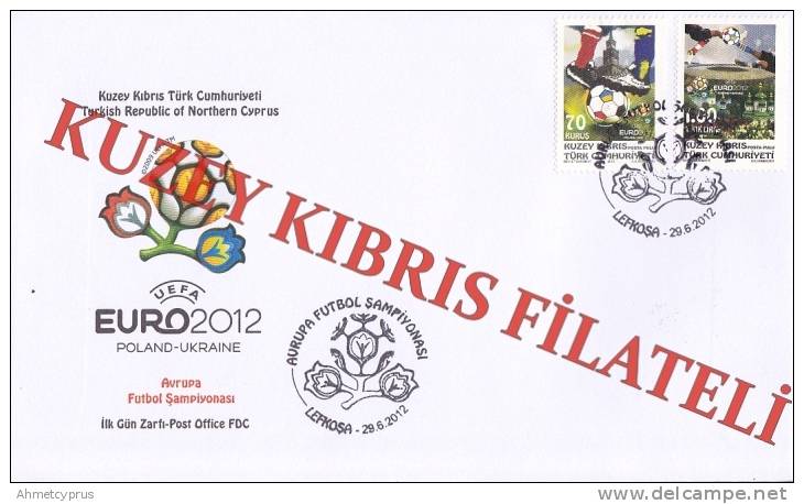 Turkish Cyprus (TRNC) - 2012 - "EUROPEAN FOOTBALL CHAMPIONSHIP" - FDC - Covers & Documents