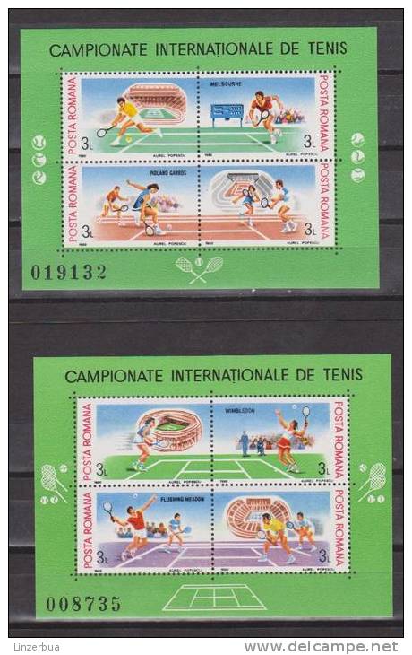 Rumänien / Romania 1988 Mi. B 244-B 245** MNH - Tennis - Unused Stamps