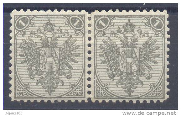 Austria Occupation Bosnia & Hercegovina 1 Kr Pair 1st Board Perforation 11 1879 MH * - Ongebruikt