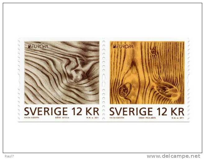 EUROPA - 2011 //  SUEDE // 2v NEUFS ** (MNH Set)  Les Forêts. - 2011