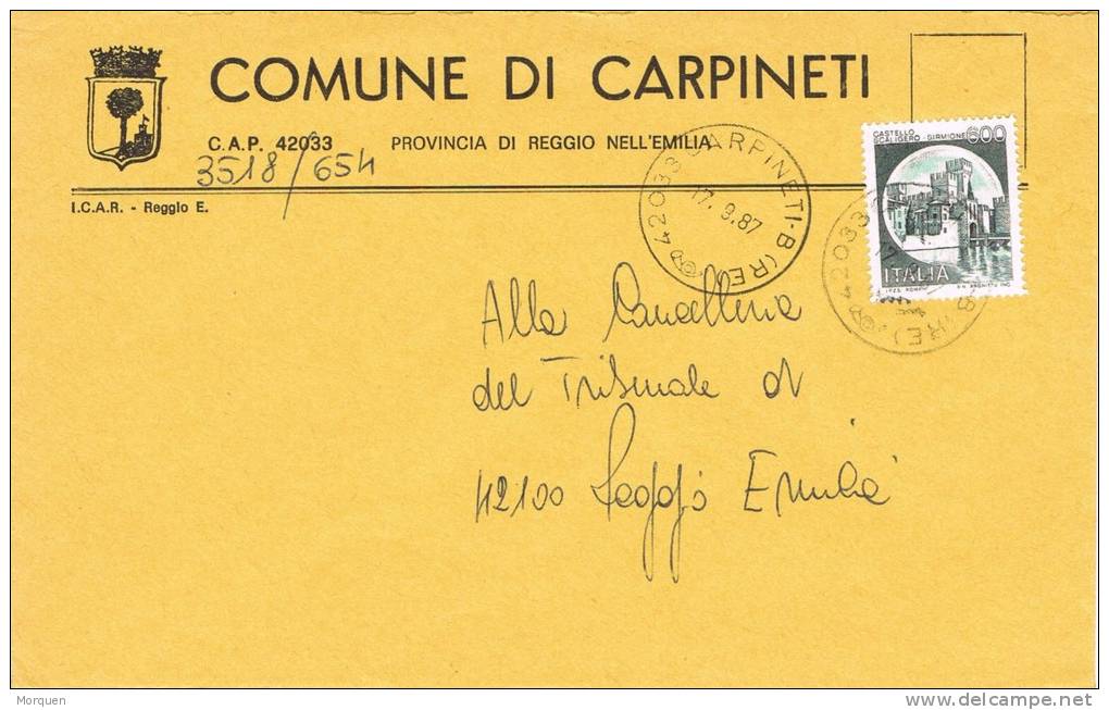 Carta Comune Di CARPINETI  (Re) Italia 1987 - 1981-90: Storia Postale
