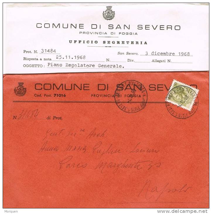 Carta Comune Di SAN SEVERO  (Re) Italia 1968 - 1981-90: Storia Postale