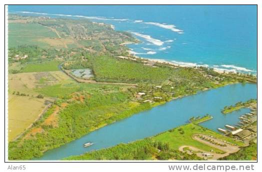Kapaa Kauai HI Hawaii, Wailua River &amp; Marina, Coconut Plantation, C1970s Vintage Postcard - Kauai