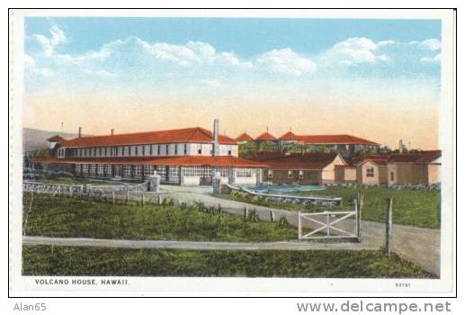 Big Island HI Hawaii, Volcano House, Drive And Buildings, C1910s/20s Vintage Postcard - Hawaï