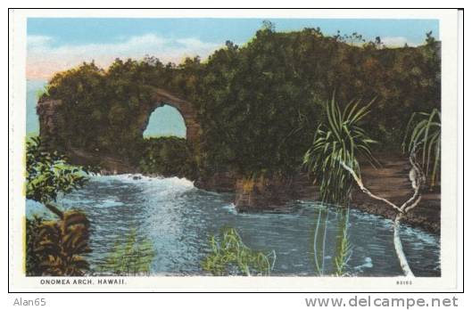 Big Island HI Hawaii, Onomea Arch, C1910s/20s Vintage Postcard - Hawaï