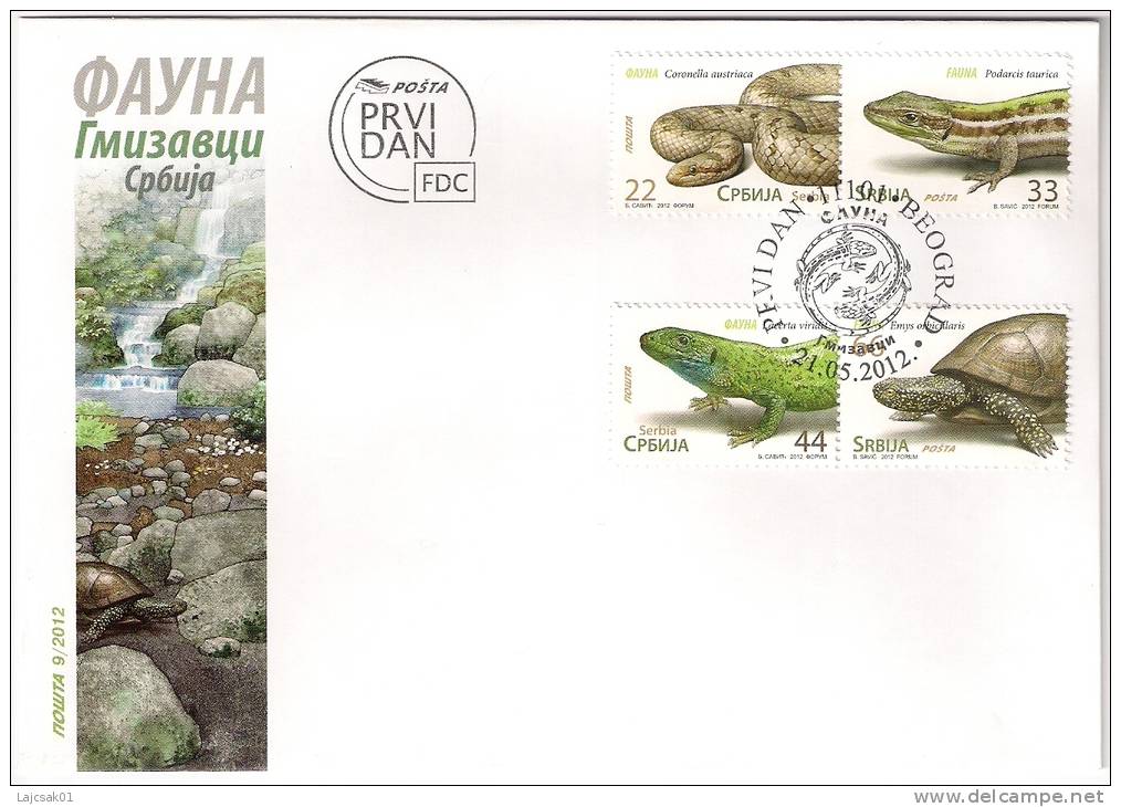 Serbia 2012. Reptiles FDC - Turtles