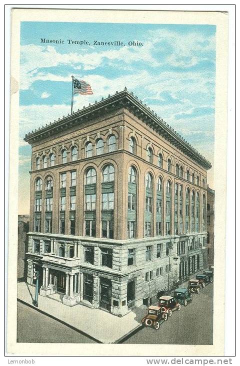 USA, Masonic Temple, Zanesville, Ohio, 1910s Unused Postcard [11600] - Zanesville