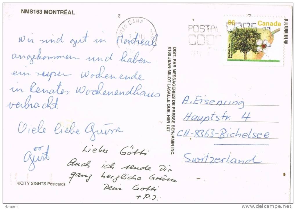 Postal MONTREAL (Canada) 1995. Vistas Diversas - Cartas & Documentos