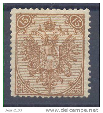 Bosnia & Hercegovina Austria Occupation 15 Kr 1st Board Perforation 13 1879 MH * - Unused Stamps